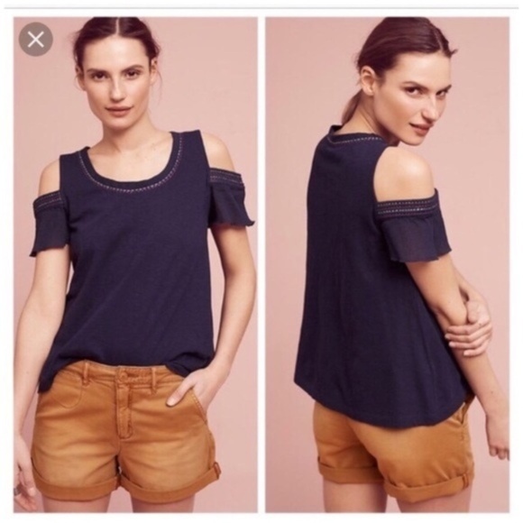 Anthropoligie • Akemi + kin cold shoulder top - Picture 1 of 5